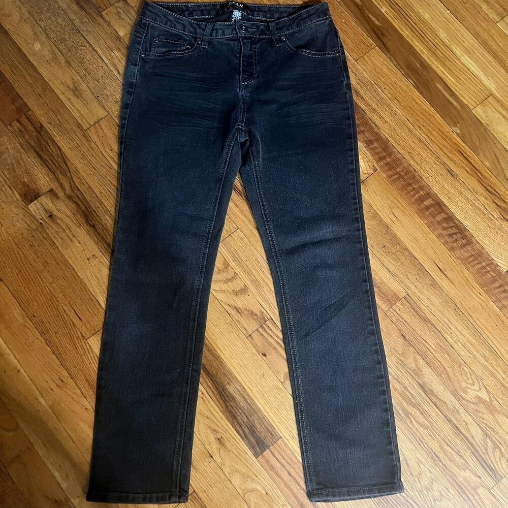 Beau Dawson Women's Petite Straight Leg Faded Black Stretch Jeans Size 18P